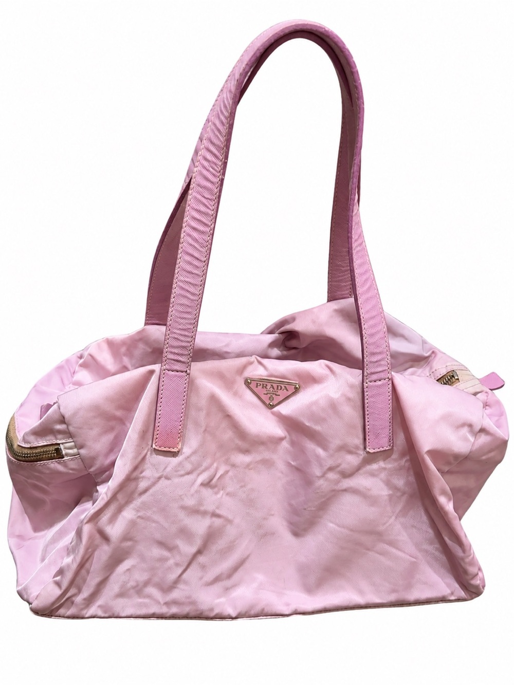 Prada Light Pink Nylon Shoulder Tote